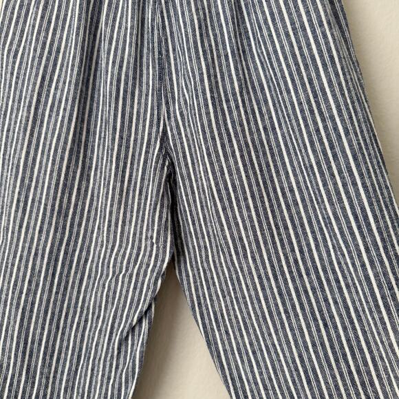 Briggs Womens Blue White Stripe Linen Blend Pants Flowy Stretch Waist Size Large - Picture 10 of 11
